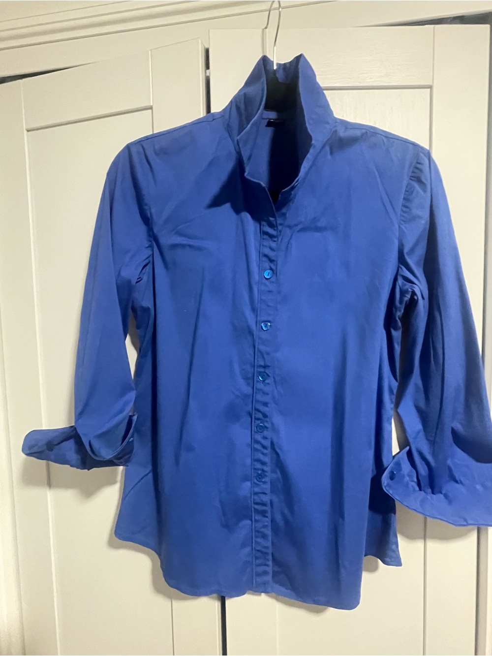 Theory Trisanne Electric Blue Button-Front Shirt